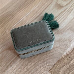 Sezane Green Velvet Jewelry Box